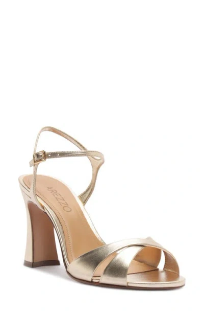 Arezzo Dina Flare Heel Sandal In Neutral