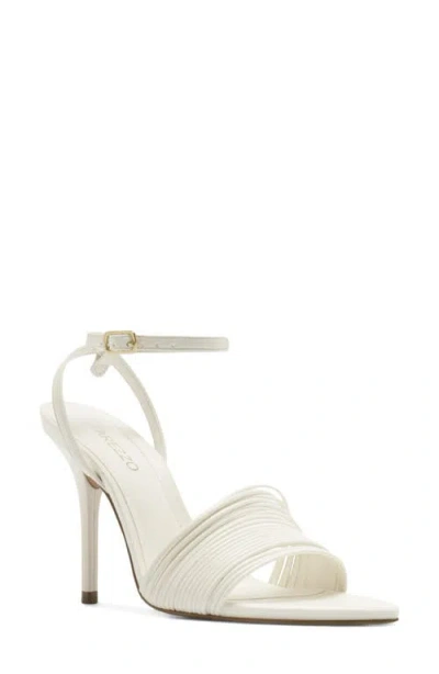 Arezzo Elani Ankle Strap Sandal In White