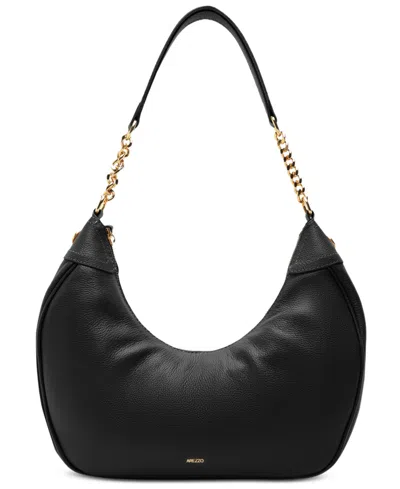 Arezzo Elena Small Leather Hobo Handbag In Black