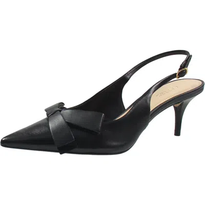 Arezzo Eliza Womens Bow Man Made Kitten Heels In Black