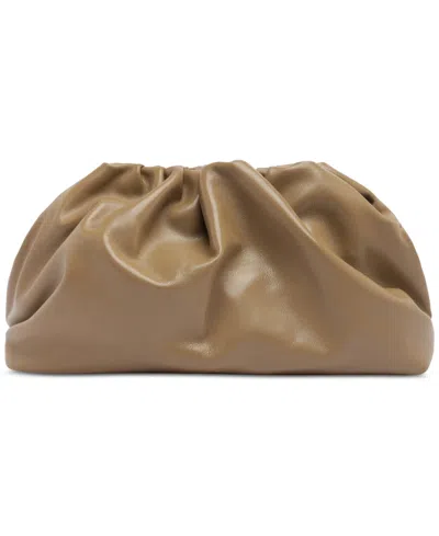 Arezzo Elizabeth Mini Leather Snap Button Handbag In Brown