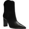 Arezzo Ellie Womens Leather Pointed Toe Ankle Boots In Black