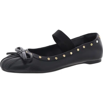 Arezzo Elsa Womens Bow Manmade Ballet Flats In Black