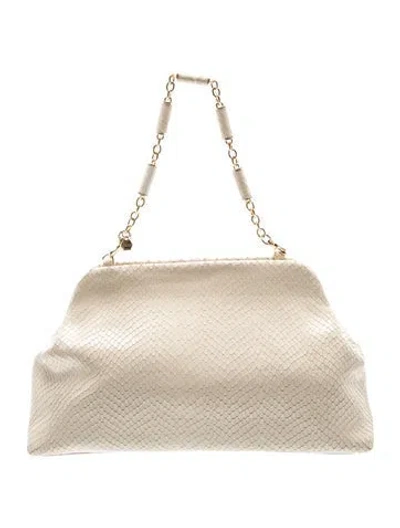 Pre-owned Arezzo Embossed Leather Shoulder Bag In Neutrals