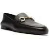 Arezzo Emma Loafer Womens Buckle Leather Loafers In Black