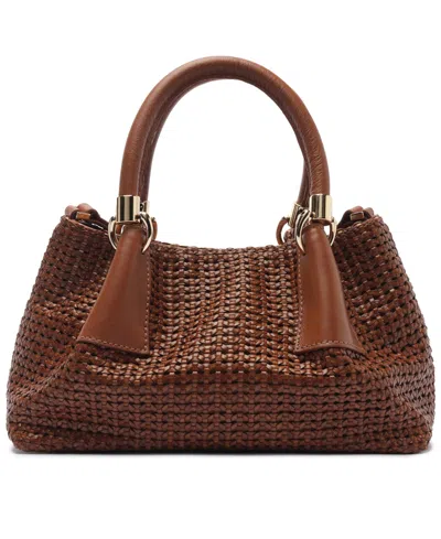 Arezzo Eva Medium Leather Tote Handbag In Brown