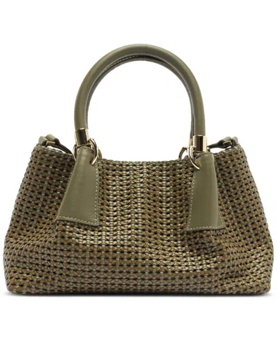 Arezzo Eva Medium Leather Tote Handbag In Green