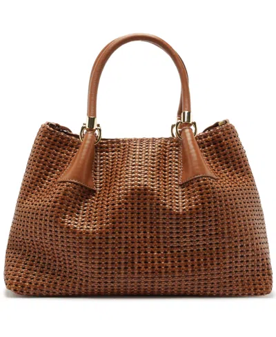 Arezzo Eva Small Leather Tote Handbag In Brown