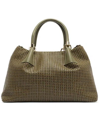 Arezzo Eva Small Leather Tote Handbag In Green