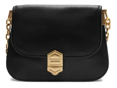 Arezzo Evelyn Leather Crossbody Bag In Black