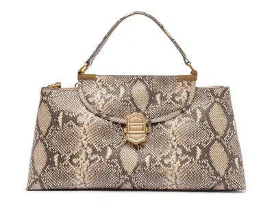 Arezzo Everly Leather Satchel In Taupe Snake Print