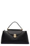 Arezzo Everly Medium Snake Embossed Leather Satchel In Black