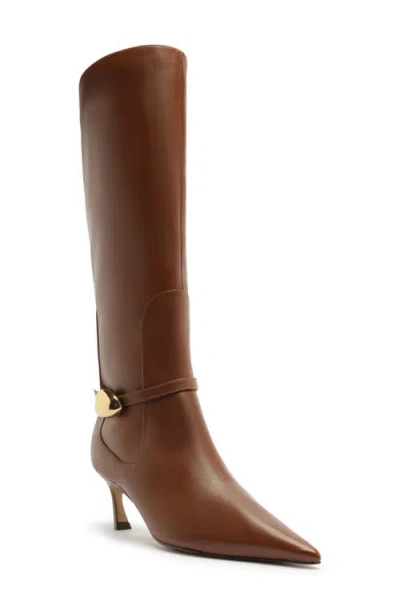 Arezzo Farrah Pointed Toe Knee High Boot In Blue