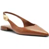 Arezzo Farrah Slingback Pointed Toe Flat In Brown