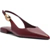 Arezzo Farrah Slingback Pointed Toe Flat In Burgundy