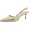 Arezzo Faye Womens Leather Embellished Slingback Heels In Multi