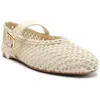 Arezzo Fechado Salto Rasteiro Womens Bow Calf Hair Ballet Flats In Beige
