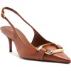 Arezzo Felicity Slingback Pointed Toe Pump In Brown