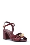 Arezzo Flora Ankle Strap Sandal In Burgundy