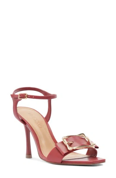 Arezzo Florence Ankle Strap Stiletto Sandal In Passion Red