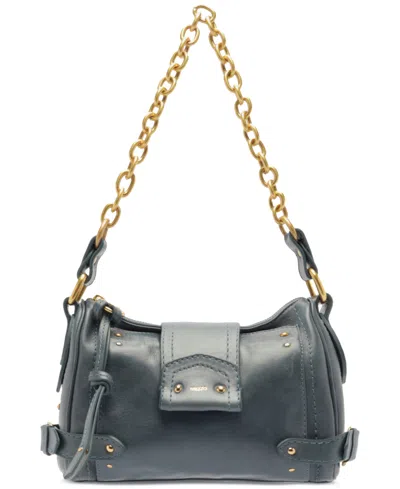 Arezzo Gio Small Chain Strap Leather Shoulder Handbag In Blue