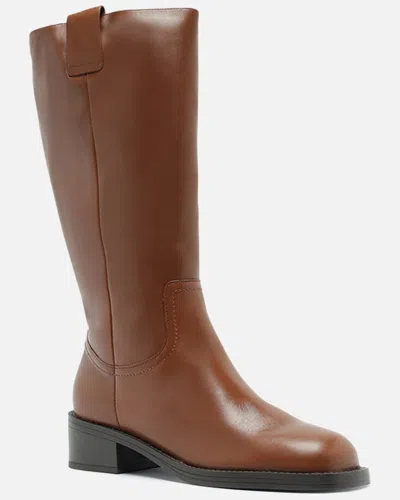 Arezzo Hadley Leather Boot In Brown