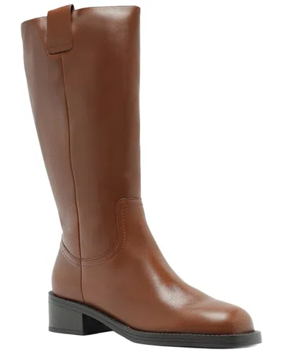 Arezzo Hadley Leather Boot In Brown