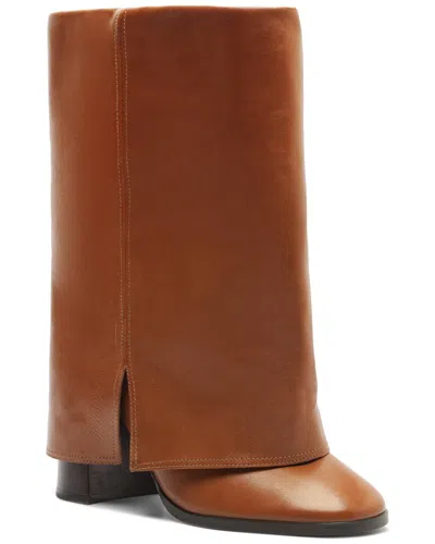 Arezzo Harper Leather Bootie In Brown