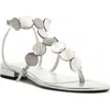 Arezzo Holly Low Block Sandal In Silver