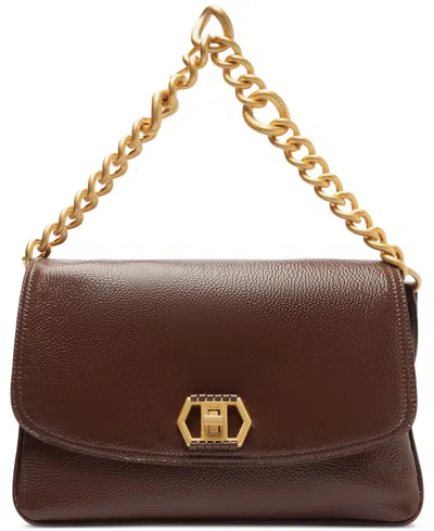 Arezzo Ivy Large Leather Crossbody In Brown