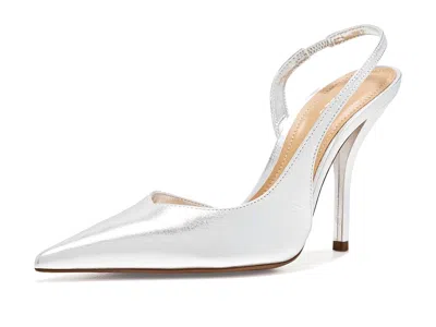 Arezzo Jaden High Stiletto Pumps Women's Shoes Silver: 5 M, Leather In White