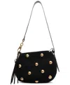 Arezzo Jamie Medium Suede Crossbody In Black