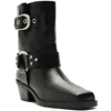 Arezzo Kaia Womens Leather Buckle Motorcycle Boots In Multi