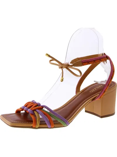 Arezzo Kayla Womens Textured Square Toe Block Heel In Multi