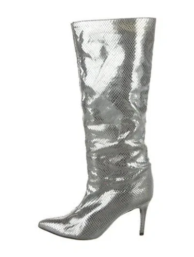 Pre-owned Arezzo Leather Animal Print Boots