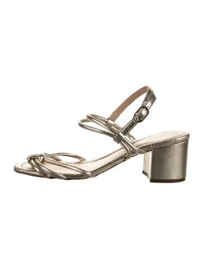 Pre-owned Arezzo Leather Sandals In Silver
