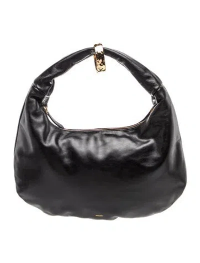 Pre-owned Arezzo Leather Shoulder Bag In Black