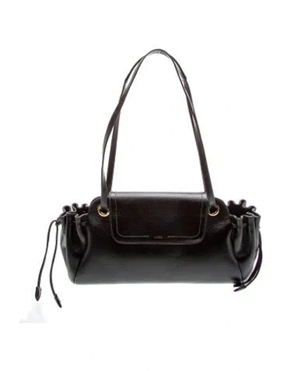 Pre-owned Arezzo Leather Shoulder Bag In Black