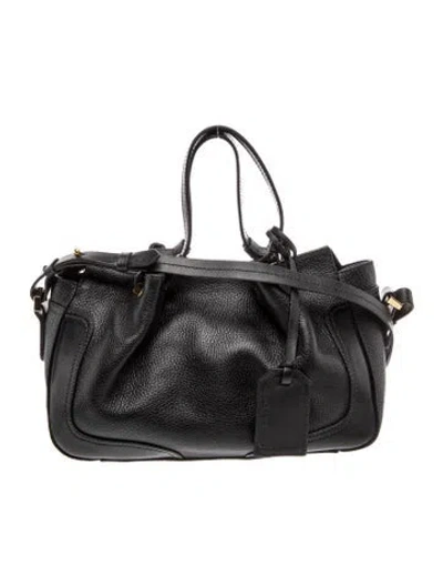 Pre-owned Arezzo Leather Top Handle Bag In Black