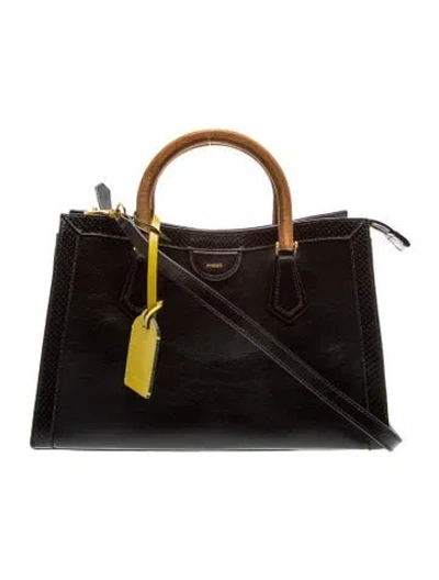 Pre-owned Arezzo Leather Top Handle Bag In Black
