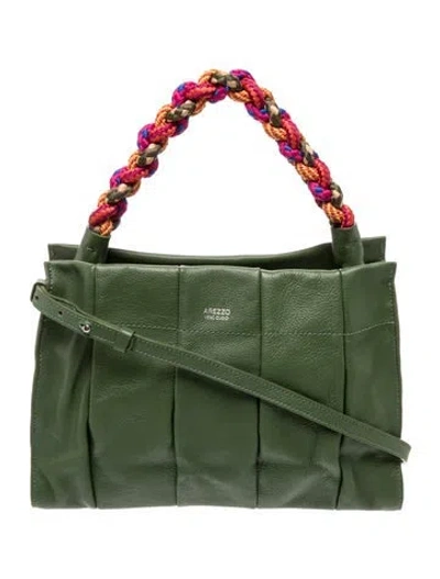 Pre-owned Arezzo Leather Top Handle Bag In Green