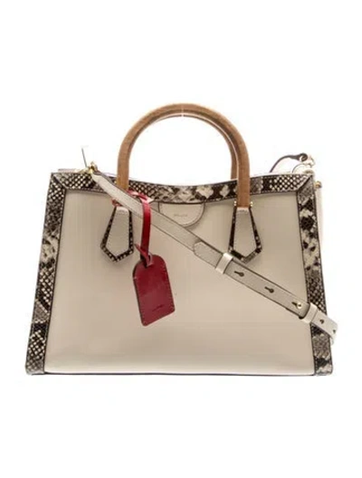 Pre-owned Arezzo Leather Top Handle Bag In Neutrals