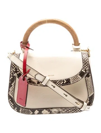 Pre-owned Arezzo Leather Top Handle Bag In Neutrals