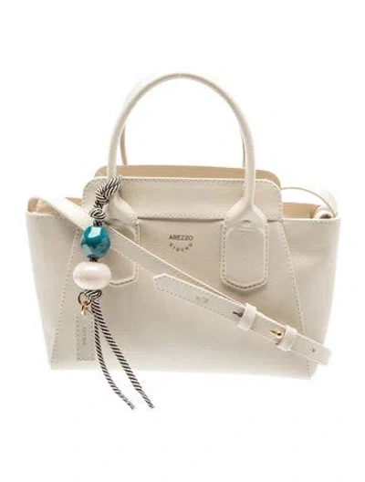 Pre-owned Arezzo Leather Top Handle Bag In Neutrals
