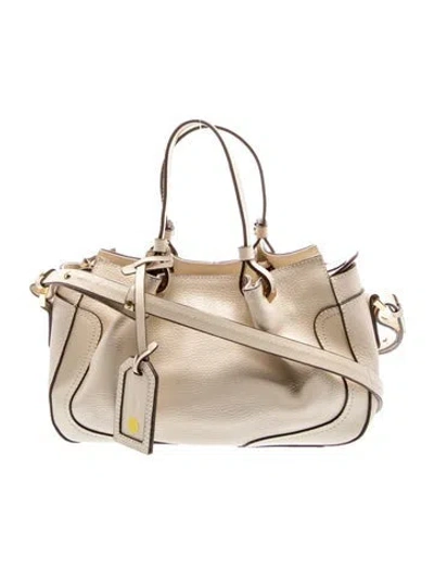 Pre-owned Arezzo Leather Top Handle Bag In Neutrals