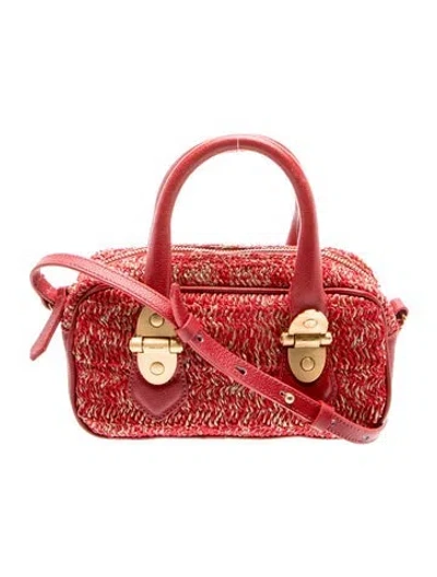 Pre-owned Arezzo Leather Top Handle Bag In Red