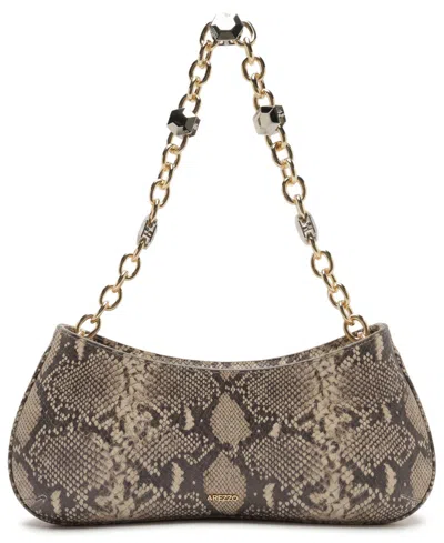 Arezzo Luna Animal-print Leather Chain-strap Baguette In Snake