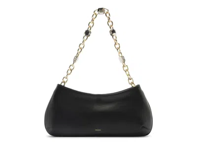 Arezzo Luna Baguette Leather Shoulder Bag In Black