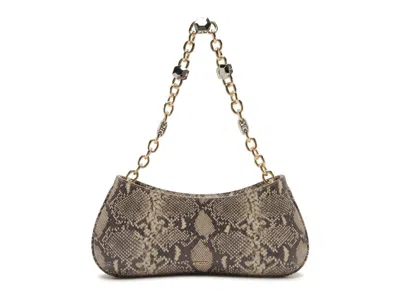 Arezzo Luna Baguette Leather Shoulder Bag In Snake Print
