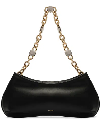 Arezzo Luna Small Leather Baguette In Black